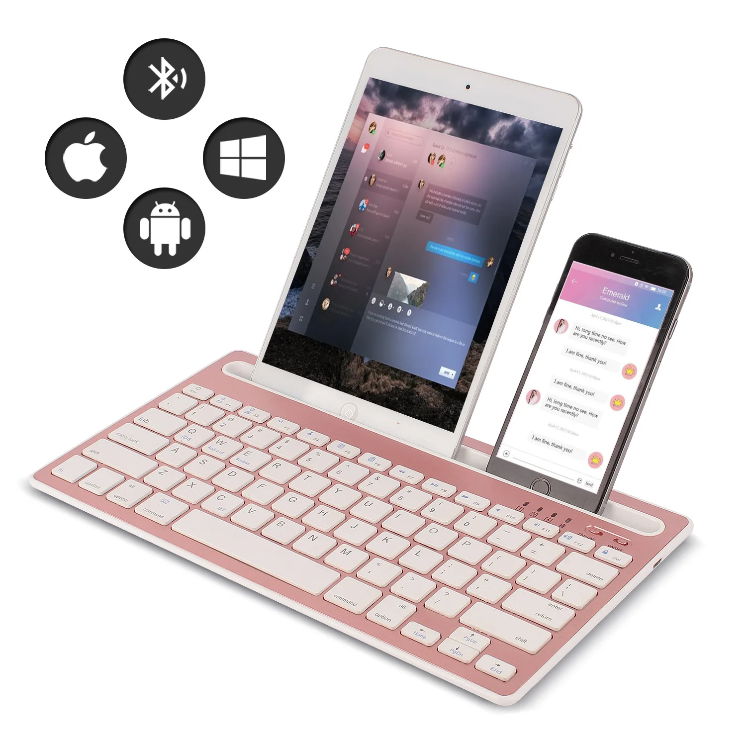 Laptop Accessories Holder - Klawiatura Bluetooth kompatybilna z systemami Android/iOS/Windows,