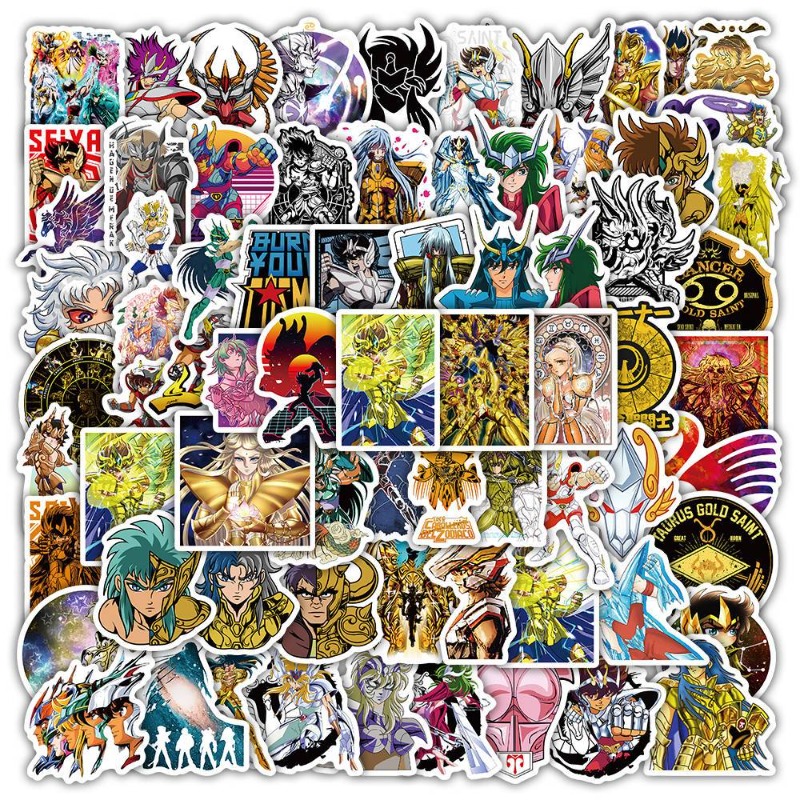 Laptop Original Accessories - 101 szt. Naklejki Anime Saint Seiya,