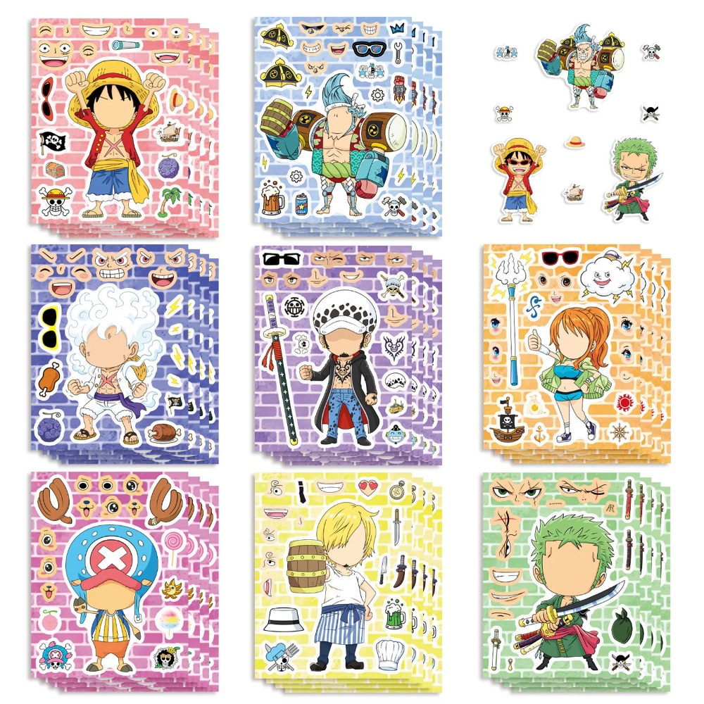 Laptop Accessories Kids - 8/16/24 arkusze Jednoczęściowe naklejki-puzzle dla dzieci
