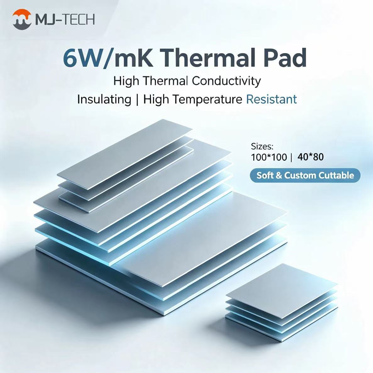 Laptop Cooling Pad - Podkładka termoprzewodząca MJ-TECH 6W/mK, nieprzewodząca, silikonowa,