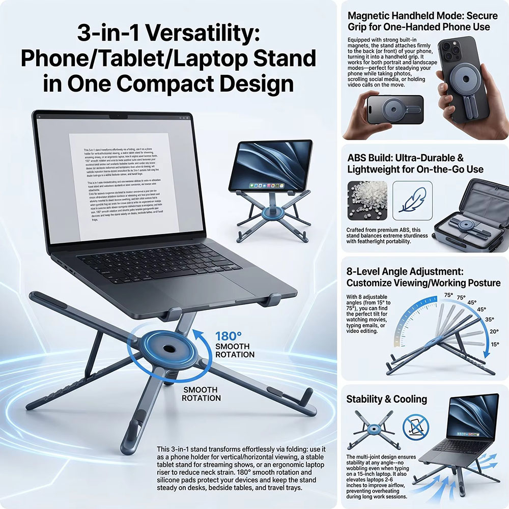 Przenośny magnetyczny uchwyt n – Laptop Stand Portable recenzja i cena